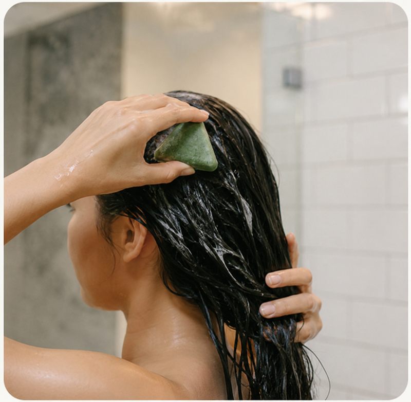 Glide the bar on you scalp